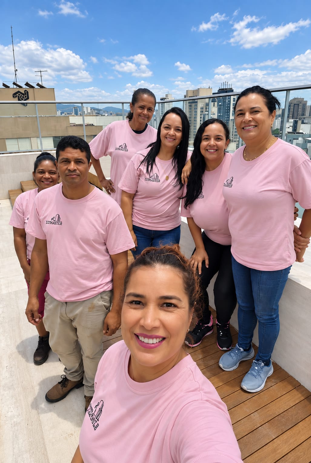 Equipe Lumaster especializada em limpeza pós-obra